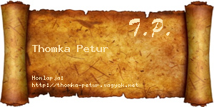 Thomka Petur névjegykártya